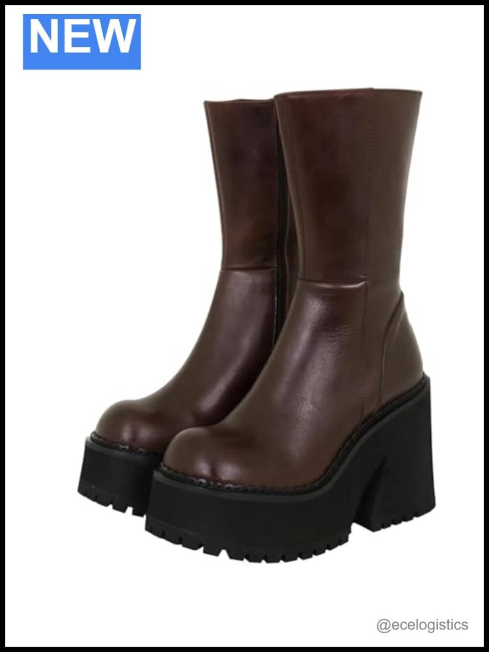 Chunky Block Heel Ankle Boots for Women Zipper Goth Punk Motorcycle Booties
